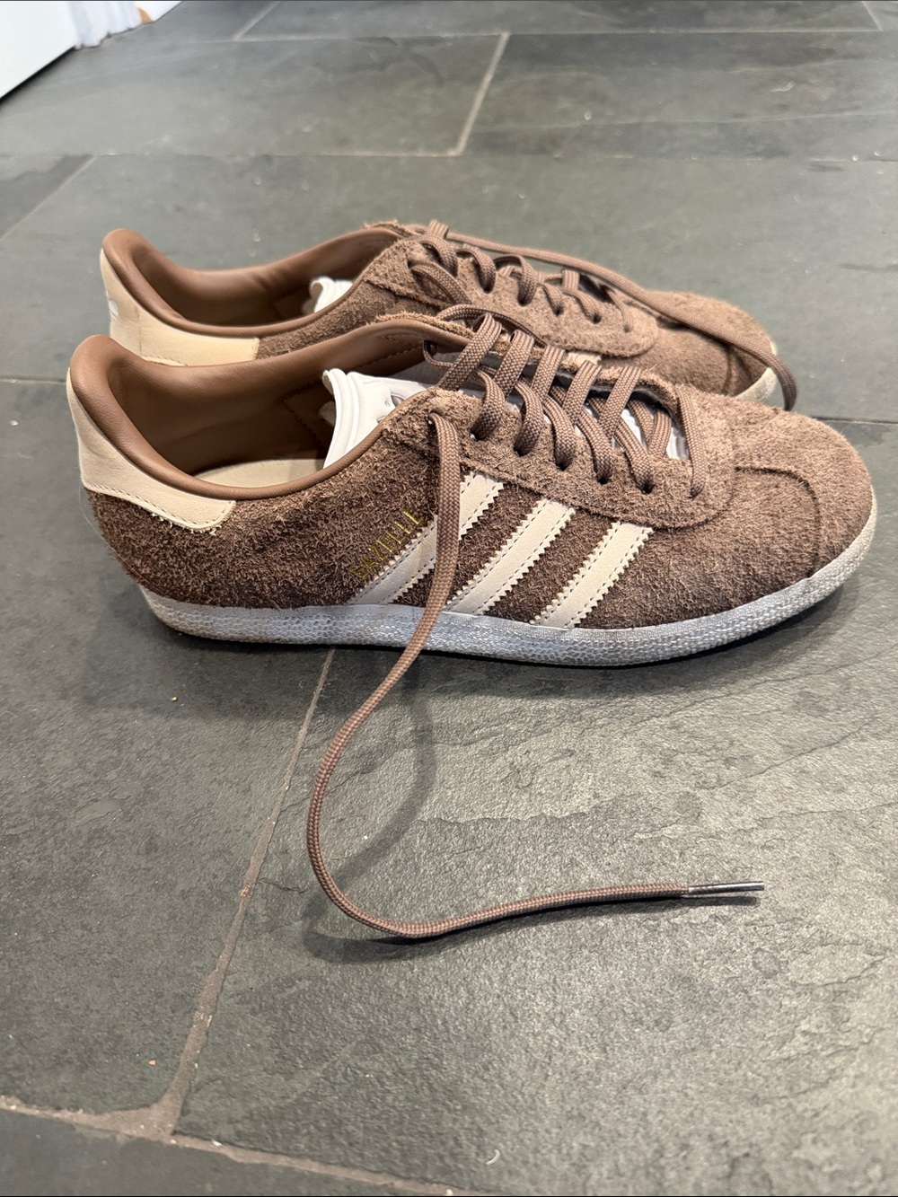 Adidas Gazelle Suede Sneakers in Brown and Cream